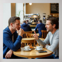Gezellig café gesprek