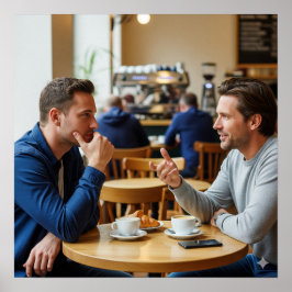 Gezellig café gesprek poster