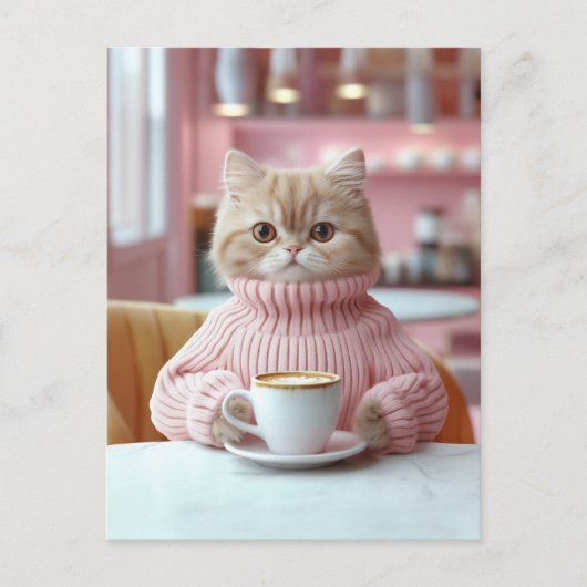 Gezellig Cat Café Moment Briefkaart (Voorkant)