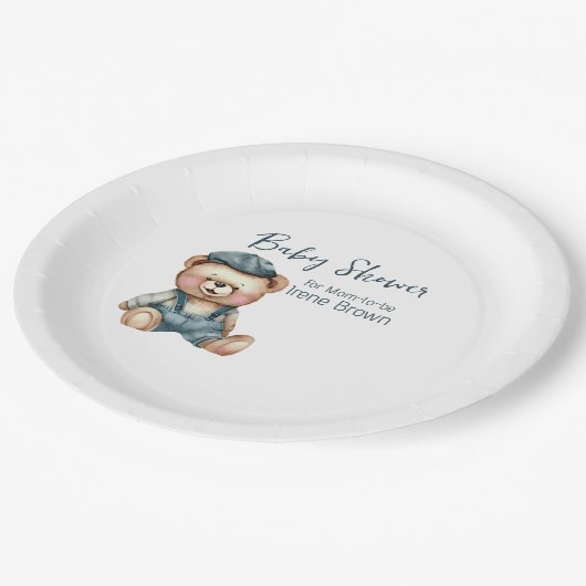 Gezellig charmant Baby shower Papieren Bordje (Gekanteld)