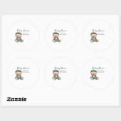 Gezellig charmant Baby shower Ronde Sticker (Vel)