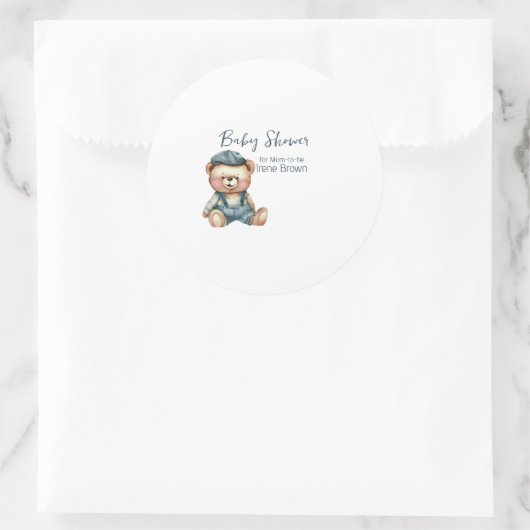 Gezellig charmant Baby shower Ronde Sticker (Tas)