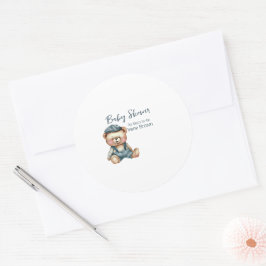 Gezellig charmant Baby shower Ronde Sticker