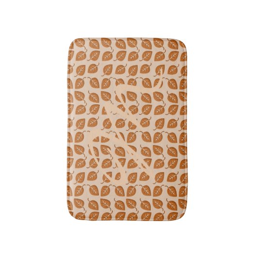 Gezellig Chic Monogrammed Leaf Pattern Badmat (Voorkant Verticaal)