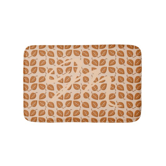 Gezellig Chic Monogrammed Leaf Pattern Badmat (Voorkant)