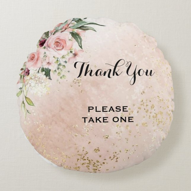 Gezellig comfort in Bloom: ontwerp uw bloemen Rond Kussen (Voorkant)