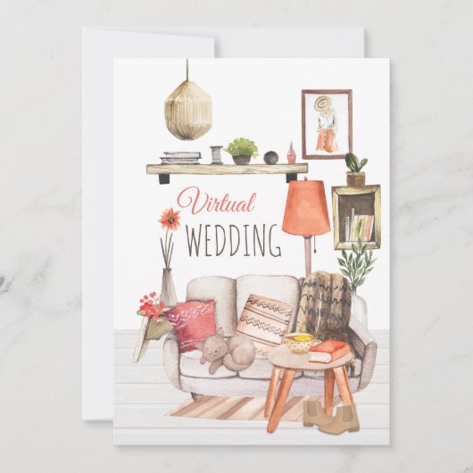 Gezellig comfort van Home Script Virtual Wedding Kaart (Voorkant)