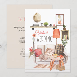 Gezellig comfort van Home Script Virtual Wedding Kaart