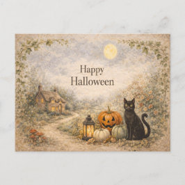 Gezellig Cottage Vintage Halloween Feestdagenkaart