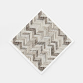 Gezellig crème bruin chevron patroon, servet (Hoek)