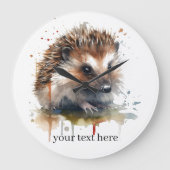 Gezellig Critter: Egel in Waterverf, op maat Grote Klok (Voorkant)