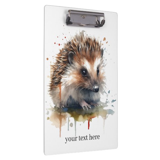 Gezellig Critter: Egel in Waterverf, op maat Klembord (Rechts)