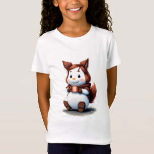 Gezellig dier met koffie   AI Art T-shirt