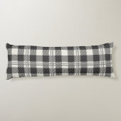 Gezellig donkergrijs van witte Buffalo Plaid Lichaamskussen (Achterkant)