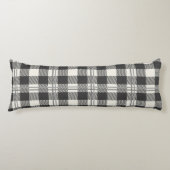 Gezellig donkergrijs van witte Buffalo Plaid Lichaamskussen (Voorkant)