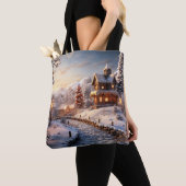 Gezellig Dorp bij Kerstmisillustratie Tote Bag (Dichtbij)