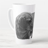 Gezellig duo, zacht in de schaduw latte mok (Linkerhoek)