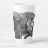 Gezellig duo, zacht in de schaduw latte mok (Voorkant)