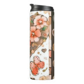 Gezellig Earth Toned Butterfly Design Thermosbeker (Geroteerd rechts)