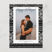 Gezellig Eenvoudig Budget Zwart & Wit 1 Foto Kerst Briefkaart (Voorkant)