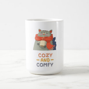 Gezellig en comfortabel Cat Sinaasappel Sjaal Wint Koffiemok