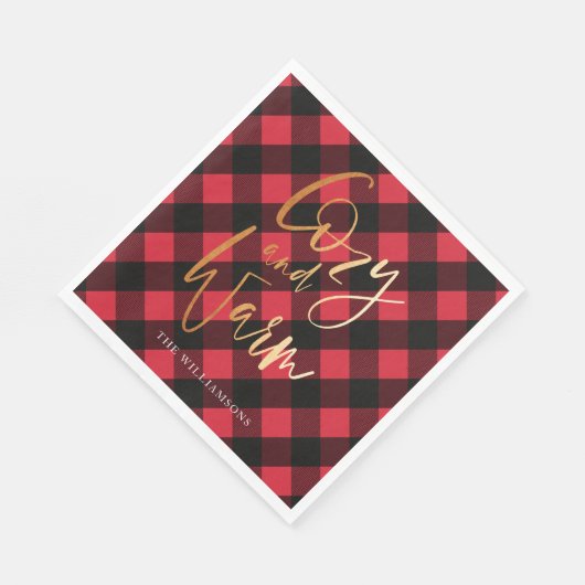 Gezellig en warm script | Red Buffalo Plaid Christ Servet (Hoek)