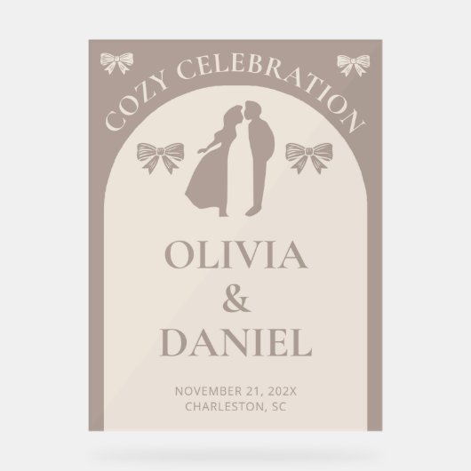 gezellig feest | Minimalistische herfstbruiloft Acryl Bord (Voorkant)