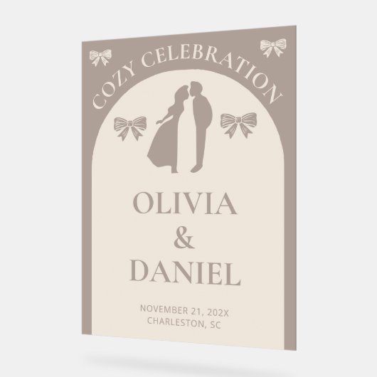 gezellig feest | Minimalistische herfstbruiloft Acryl Bord (Hoek)