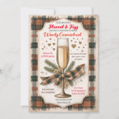 Gezellig feestelijk flanel en fizz vrijgezellenfee kaart (Voorkant)