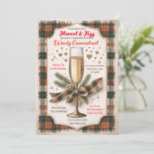 Gezellig feestelijk flanel en fizz vrijgezellenfee kaart (Staand voorkant)