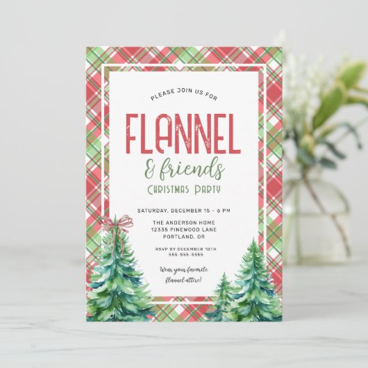 Gezellig Flanel en Vrienden Kerstfeest Kaart (Staand voorkant)