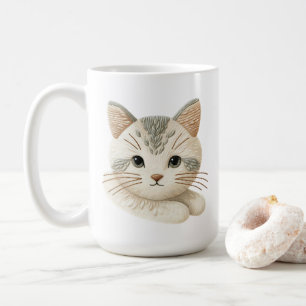 Gezellig geborduurd Katten koffiekopje voor katten Koffiemok