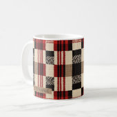 Gezellig gebreide patchwork - Boho Herfststijl 2 Koffiemok (Voorkant links)