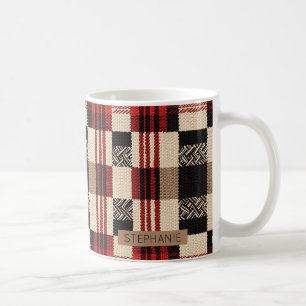 Gezellig gebreide patchwork - Boho Herfststijl 2 Koffiemok