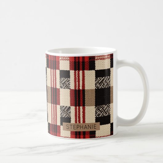 Gezellig gebreide patchwork - Boho Herfststijl 2 Koffiemok (Rechts)