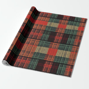 Gezellig gebreide patchwork - Boho Herfststijl Cadeaupapier