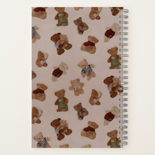 Gezellig gebreide teddybeer parade patroon notitieboek (Achterkant)