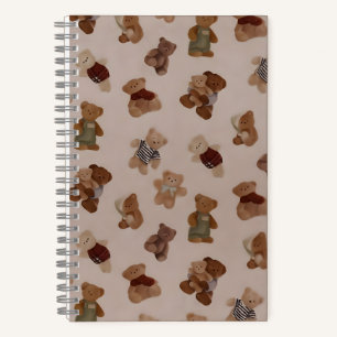 Gezellig gebreide teddybeer parade patroon notitieboek