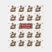 Gezellig Gepersonaliseerd Rood Groen Kerstdeken Gi Fleece Deken (Voorkant)