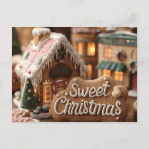 Gezellig Gingerbread Huis en "Sweet Christmas" Feestdagenkaart