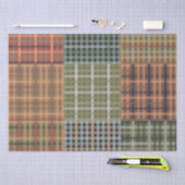 Gezellig Gingham Patchwork Herfst Winter Patroon Tissuepapier (Craft)