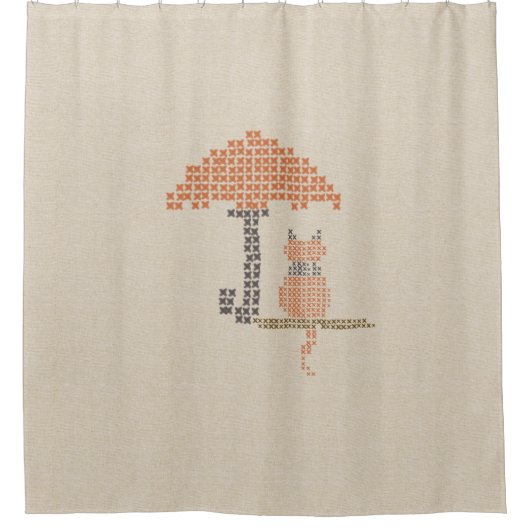 Gezellig Grappig Kattenlinnen Look Douchegordijn (Voorkant)