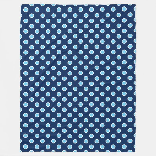Gezellig Helder Blauw Polka Dots op Navy Fleece De (Voorkant)