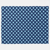 Gezellig Helder Blauw Polka Dots op Navy Fleece De (Voorkant (Horizontaal))
