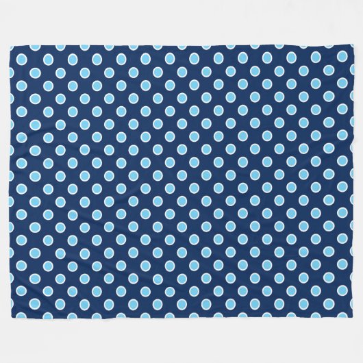 Gezellig Helder Blauw Polka Dots op Navy Fleece De (Voorkant (Horizontaal))