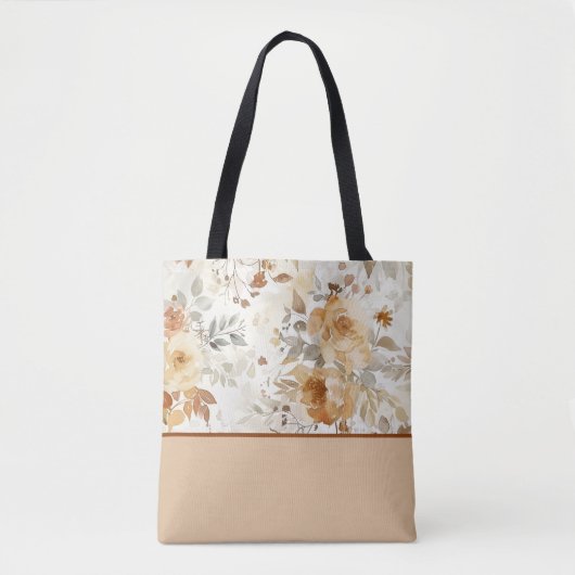 Gezellig Herfst Bloemen Botanische Print Kleurenbl Tote Bag (Voorkant)