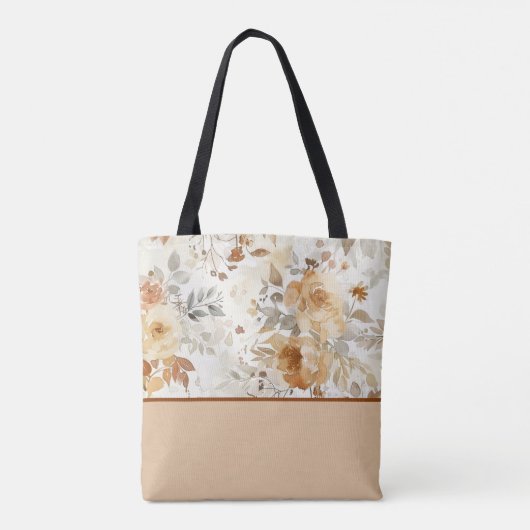 Gezellig Herfst Bloemen Botanische Print Kleurenbl Tote Bag (Achterkant)