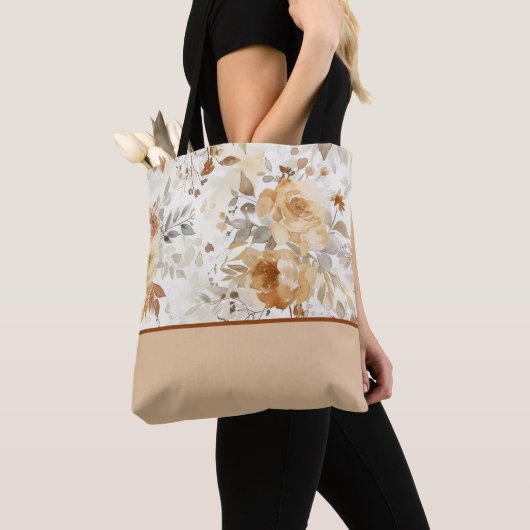 Gezellig Herfst Bloemen Botanische Print Kleurenbl Tote Bag (Dichtbij)