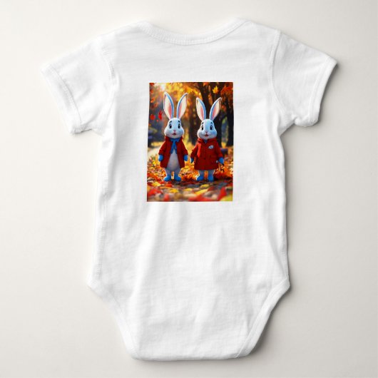 Gezellig Herfst Bunny Duo – Pixar Style Forest Dre Romper (Achterkant)