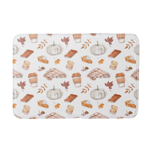 Gezellig Herfst Essentials Waterverf Patroon Badmat (Voorkant)